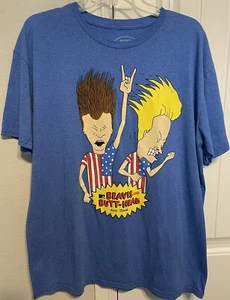 Beavis and Butt Head T-Shirt Herren Extra Large US Flagge Patriotic Head Bang MTV - Bild 1 von 4