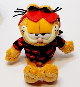 2005 TY Happy San Valentino Garfield peluche imbottito animale arancione cuore di gatto 10" - Foto 1 di 5