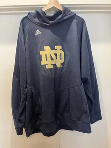 Vintage Adidas Notre Dame ClimaWarm Hoodie Herren Größe 2XL Navy Blau Herren - Bild 1 von 7