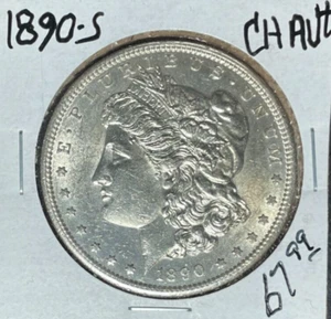 1890-S MORGAN SILVER DOLLAR ~ CH AU+ ~NICE COIN~ - Picture 1 of 2