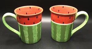 Set Of 2 Sonoma Watermelon Large Coffee Mugs - Picture 1 of 13