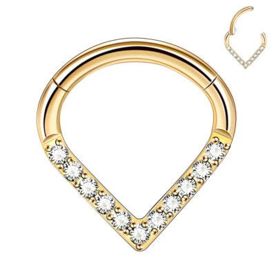 Surgical Steel Septum Clicker 环铰接鼻环 耳唇 Daith 鼻圈 16G — 第 1/4 张图片