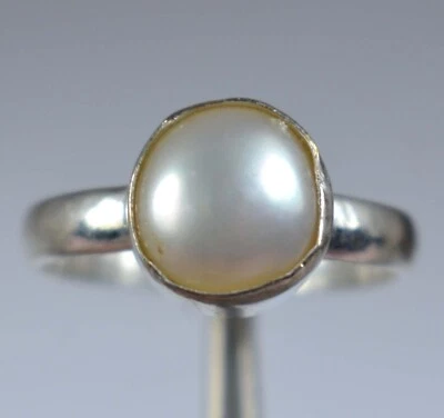 Anillo certificado con piedras preciosas de perlas blancas del Mar del Sur redondas naturales de 6,65 quilates de Tahití Foto 1 de 4