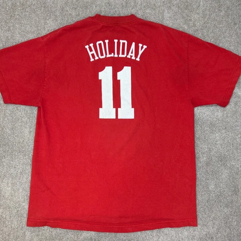 Adidas Philadelphia 76ers Shirt Mens Extra Large XL Jrue Holiday Red Sixers #11 Cover