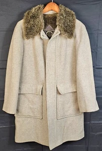 Vtg Christian Dior Paris Gleneagles Men Wool Blend Coat Fur Collar Lining Sz 40R - Picture 1 of 18