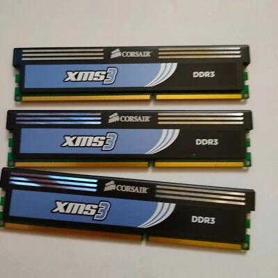 3 Riegel Corsair 6GB ( 3x2GB ) CMX6GX3M3A1333C9 DDR3-1333 PC RAM - Bild 1 von 2