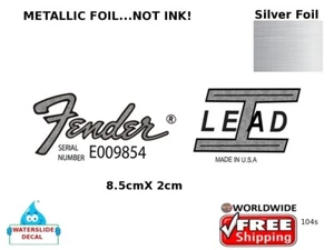 Fender Lead Guitar Decal logo Foil Headstock Waterslide Restoration 104s - Bild 1 von 1