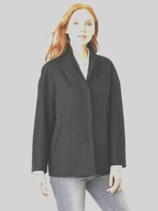 Gap Drop Shoulder Coat Jacket, BLACK New - Picture 1 of 24