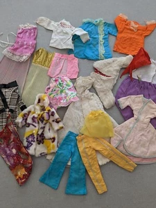 Vintage Barbie Clothes Lot Flower Power Fur Coat Jem Pants - Bild 1 von 3