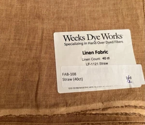 40 ct Weeks Dye Works lino teñido a mano - paja 0,5 yardas. 18" x 52" Nuevo - Imagen 1 de 2