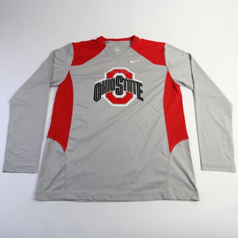 Ohio State Buckeyes Nike Long Sleeve Shirt Men's Gray/Red Used Cover