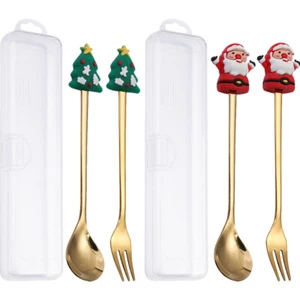 Set 2 Stoviglie Natalizie Portatili per Feste Casa Natale - Foto 1 di 11