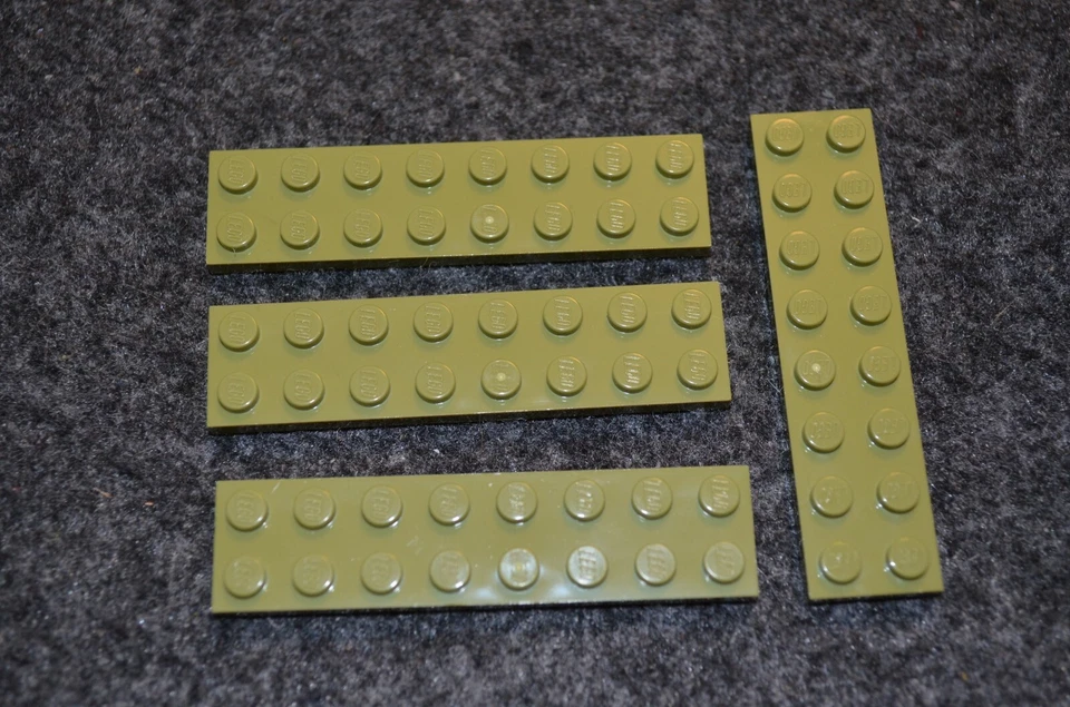 (4) 2x8 橄榄绿色标准长板砖 ~ 乐高 ~ 全新 ~ 城堡 — 第 1/1 张图片