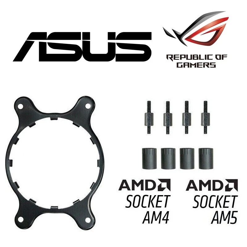 ASUS ROG AIO AM4 / AM5 Bracket Kit Fits ROG STRIX, ROG RYUO & ROG RYUJIN LC AIO - Image 1 of 1