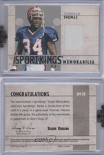 2007 Sportkings Series A Single Memorabilia Silver Thurman Thomas #SM-28 HOF