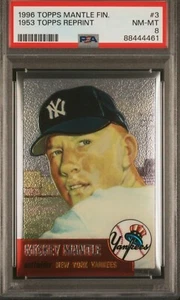 Mickey Mantle 1996 Topps #3 Mantle Finest 1953 Reprint PSA 8 🔥 Nice! - Picture 1 of 2