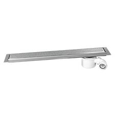 MCALPINE CD800-SQ Wet Room Floor Channel Drain With Grid Brushed Stainless Steel