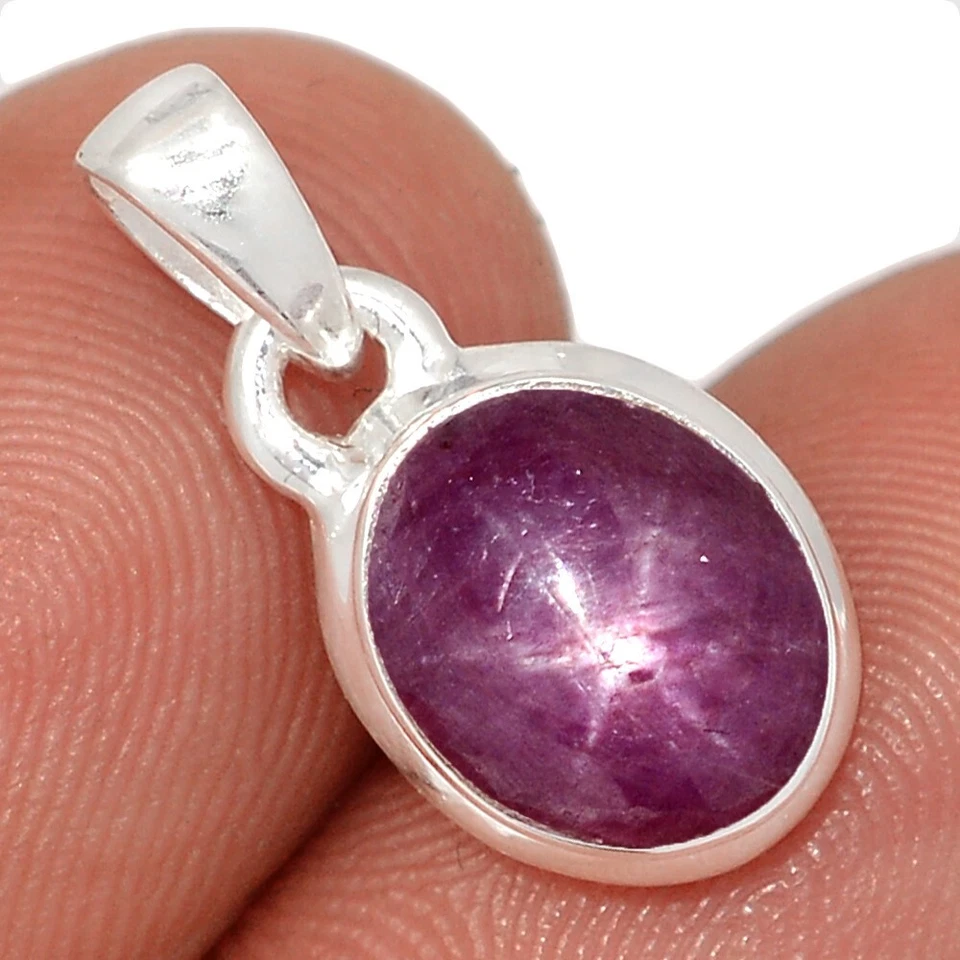 天然红宝石之星 - 印度 925 纯银吊坠珠宝首饰 CP71862 — 第 1/1 张图片