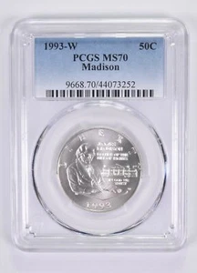 1993-W MS70 Madison Bill of Rights Commemorative Half Dollar PCGS - Picture 1 of 5