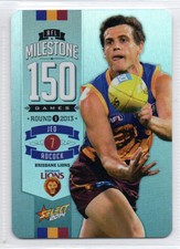 2014 AFL SELECT MILESTONE (150 GAMES) CARD - MG5 Jed ADCOCK (BRISBANE)