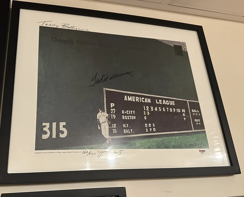 TED WILLIAMS Autographed Print.  Numbered (PSA) - Image 1 of 1