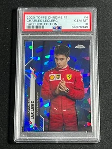 2020 Topps Chrom SAPHIR Formel 1 F1 CHARLES LECLERC PSA 10 #4 FERRARI - Bild 1 von 2