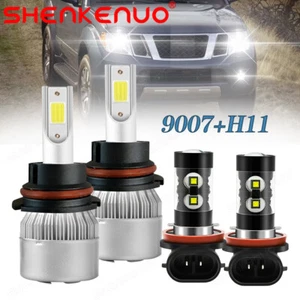 4x For Nissan Pathfinder 2005-2012 Combo 9007 & H11 LED Headlight Fog Light Bulb - Picture 1 of 12