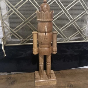 25” Christmas Holiday Time Nutcracker Natural Wood Tiktok Viral Dupe NEW - Picture 1 of 5