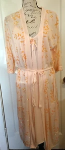 Sinderella Peach Tone Floral Nightgown & Robe Set M - Picture 1 of 6