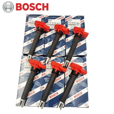 6Pcs RED BOSCH Ignition Coil 06E905115G for AUDI A4 A5 A6 A7 A8 Q5 Q7 S5 Porsche - Image 1 of 4