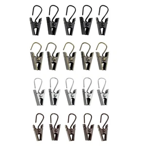 Heavy Duty 24 Curtain Clips w/ Hook - 4 color available - Picture 1 of 14