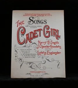 Großformatige Vintage Noten Das Kadettenmädchen von Harry Smith 1900 - Bild 1 von 1