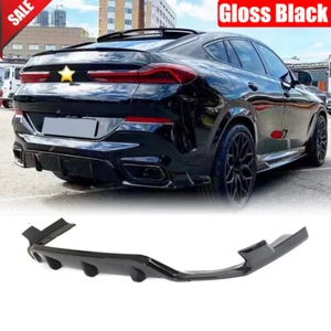 For BMW X6 G06 2019-2023 Gloss Black Rear Bumper Diffuser Lip Splitters Body kit - Picture 1 of 12
