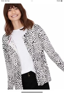 Joules White & Black Louisa Guinea Spot Cardigan Uk18 VGC PB7* - Picture 1 of 14