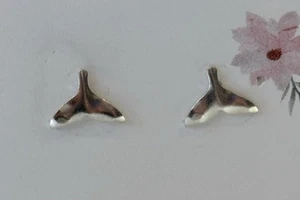Sterling Silber Walschwanz Ohrstecker Neu - Bild 1 von 2