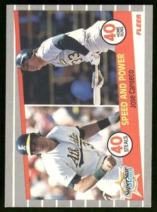1989 Fleer #628 Speed and Power (Jose Canseco) Oakland Leichtathletik Baseballkarte - Bild 1 von 2