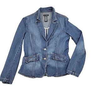 For Joseph Womens Denim Blazer Size Medium Blue Jean Jacket 100% Cotton - Picture 1 of 9