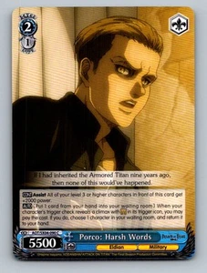 Uncommon Weiß Schwarz Card Porco Titan Attack 2C 1S 5500P Yellow 090C Assist - Picture 1 of 10