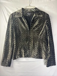 Chaqueta de Diseñador Giancarlo Ferrari Terciopelo Piel Sintética Cremallera De Colección Talla 10 - Imagen 1 de 7