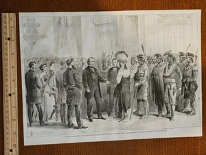 Harper's Weekly 1867 Skizze Druck indische Delegationen Washington Präsident - Bild 1 von 1