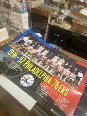 18 x 25 poster 1996–97 Philadelphia 76ers team photo Allen Iverson Rookie Large - Image 1 of 4