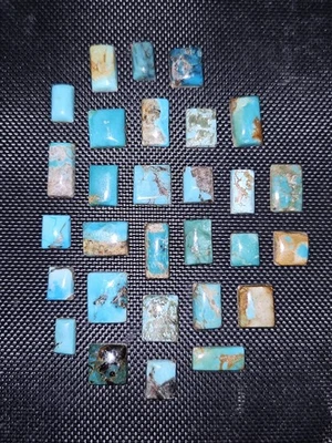 (29) Beautiful Corinthian Turquoise Ring Stones - Backed - 79.70 carats total - Image 1 of 4