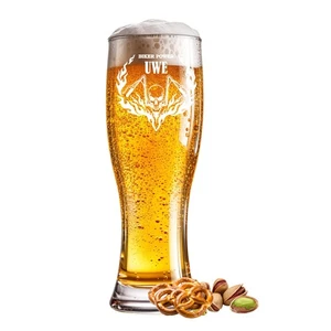 Weizenglas graviert Biker Power Motorrad 0,5l mit Wunschtext Name Jahr - Picture 1 of 8