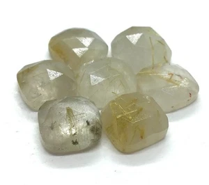 AAA Natural Loose Gemstone Golden Rutile Cushion Rose Cut For Making All Jewelry - Picture 1 of 5