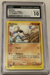 Meditite Pokemon 2003 Ex Dragon 37/97 CGC Graded GEM MINT 10 *Low Pop* - Bild 1 von 5