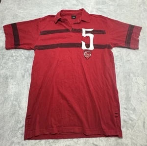 Vintage FUBU The Collection Athletic Performance Polo Shirt Mens L Red Flaw - Picture 1 of 7