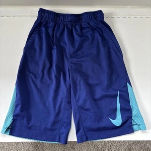 Nike Dri-Fit Basketball Shorts Size Youth Large Blue Pockets - Picture 1 of 5