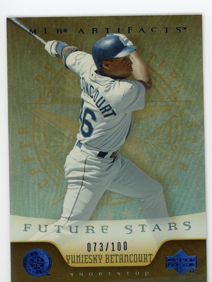 2005 Upper Deck Artifacts Yuniesky Betancourt Blue Rookie RC #280 #/100 Mariners - Image 1 of 1
