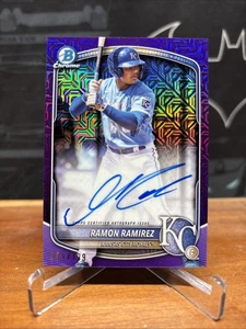 2025 Bowman Chrome Mega Auto Purple #/199 Ramon Ramirez #BMA-RR Royals - Picture 1 of 4