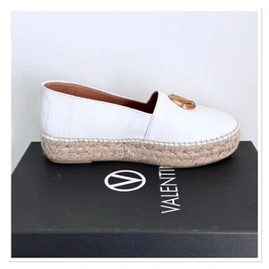 VALENTINO BY MARIO VALENTINO Jessica V logo espadrillas platform bianco taglia US 9 - Foto 1 di 8